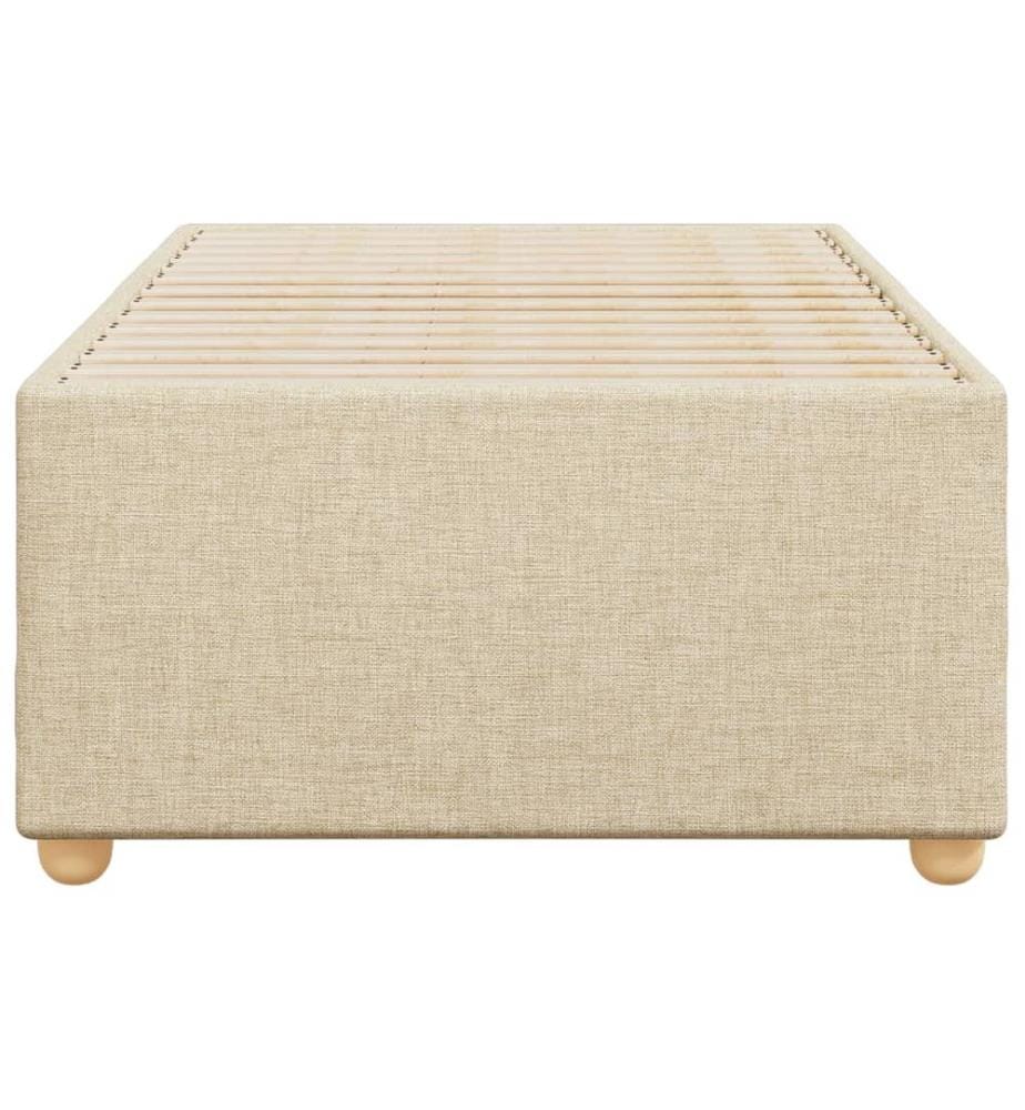 Cadre de lit sans matelas crème 100x200 cm tissu