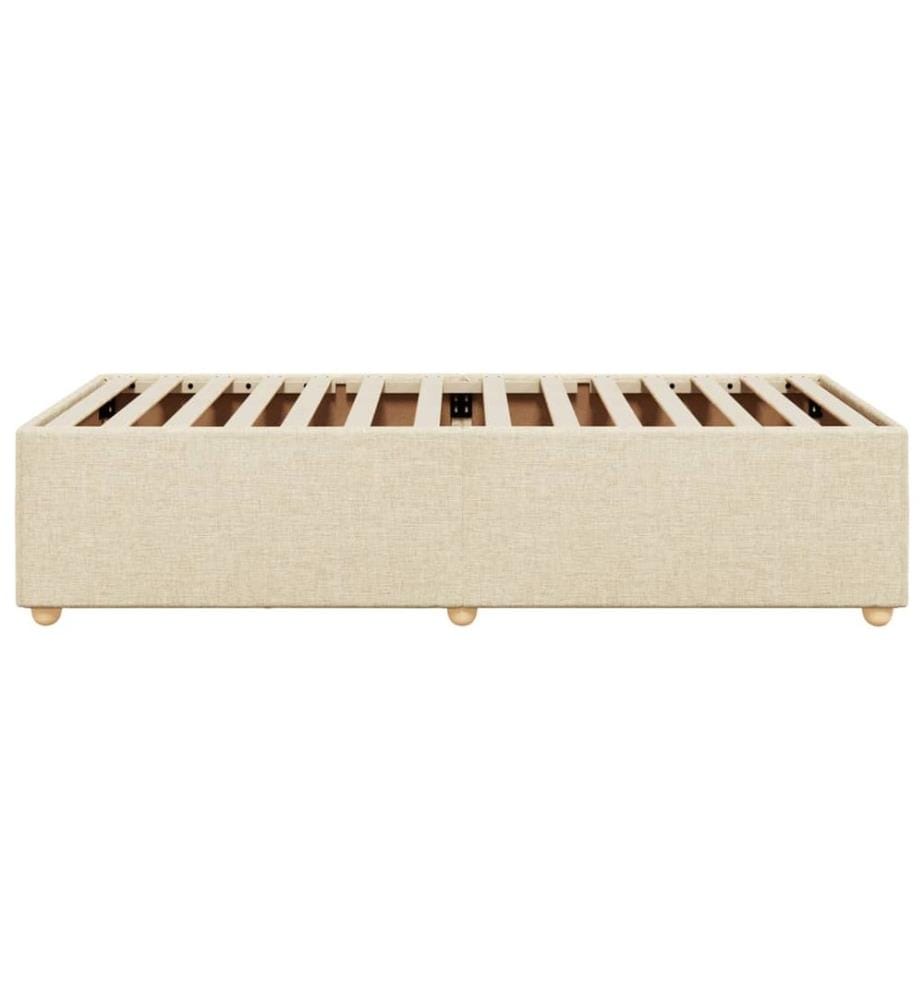 Cadre de lit sans matelas crème 100x200 cm tissu