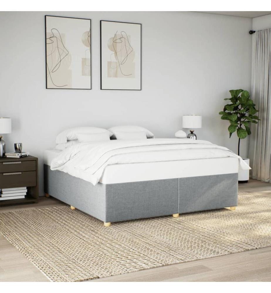 Bettgestell ohne Matratze Hellgrau 180x200 cm Stoff