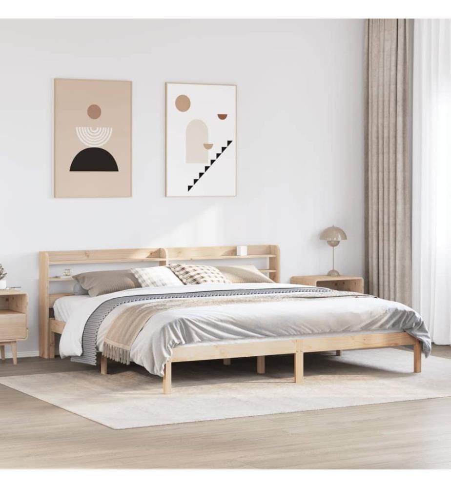 Cadre de lit sans matelas 180x200 cm bois massif de pin