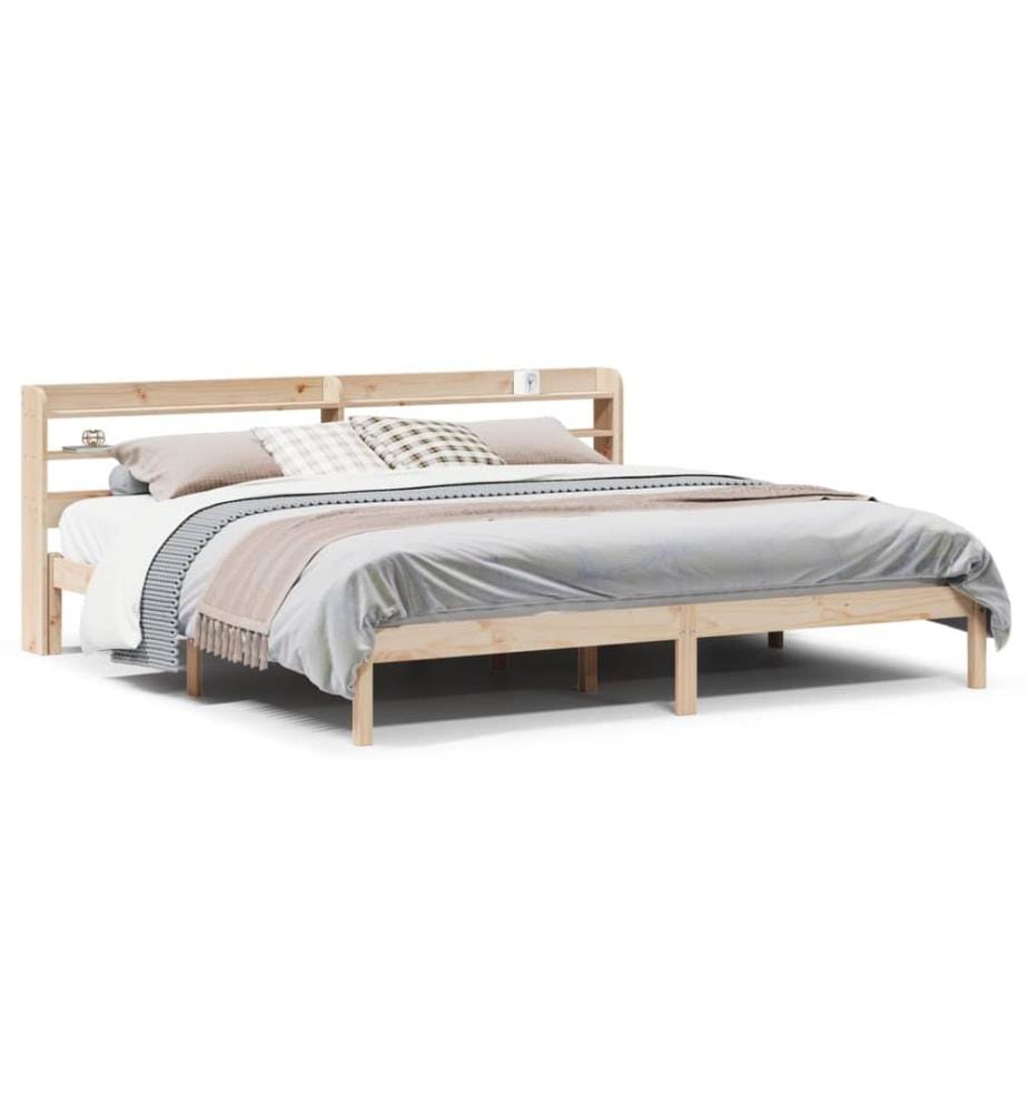 Cadre de lit sans matelas 180x200 cm bois massif de pin