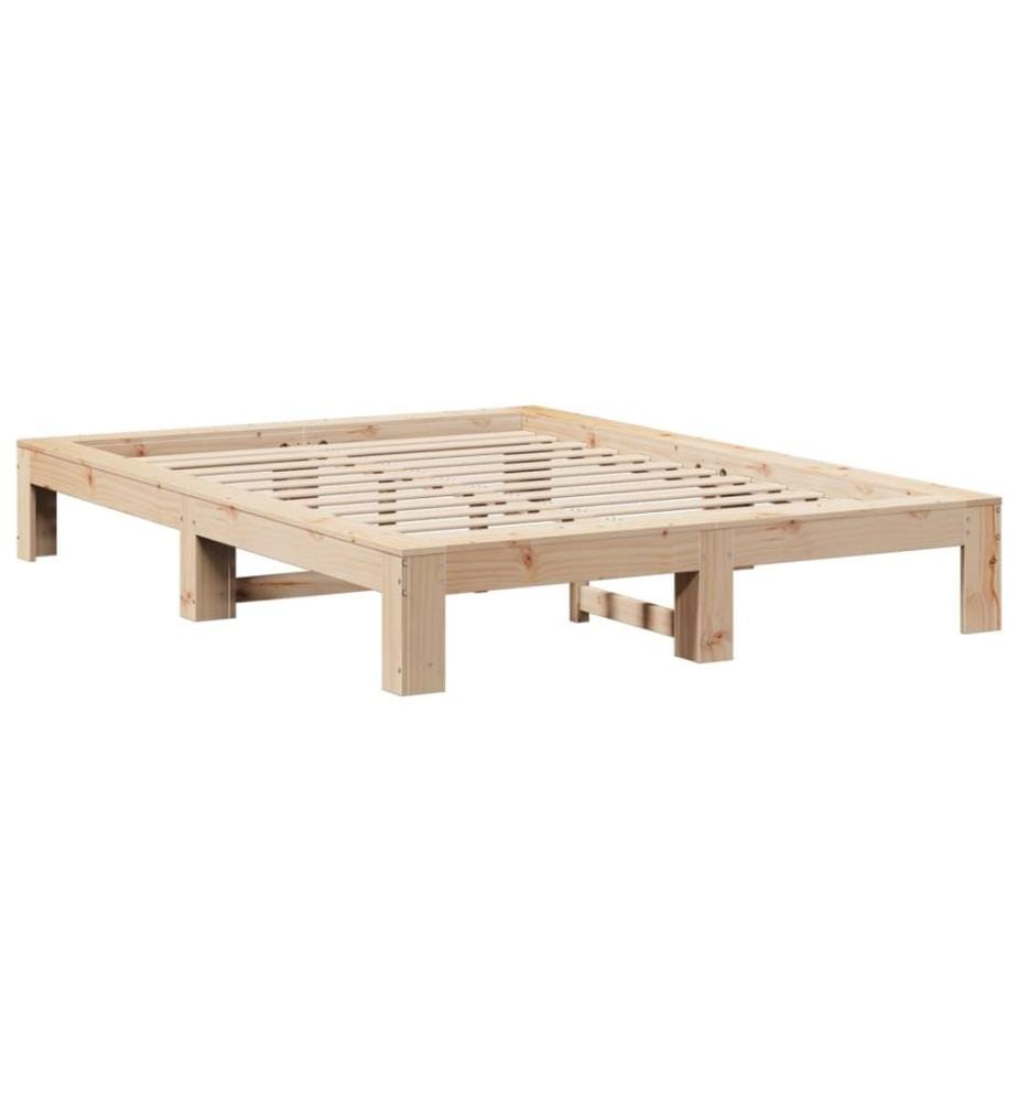 Cadre de lit sans matelas 135x190 cm bois de pin massif