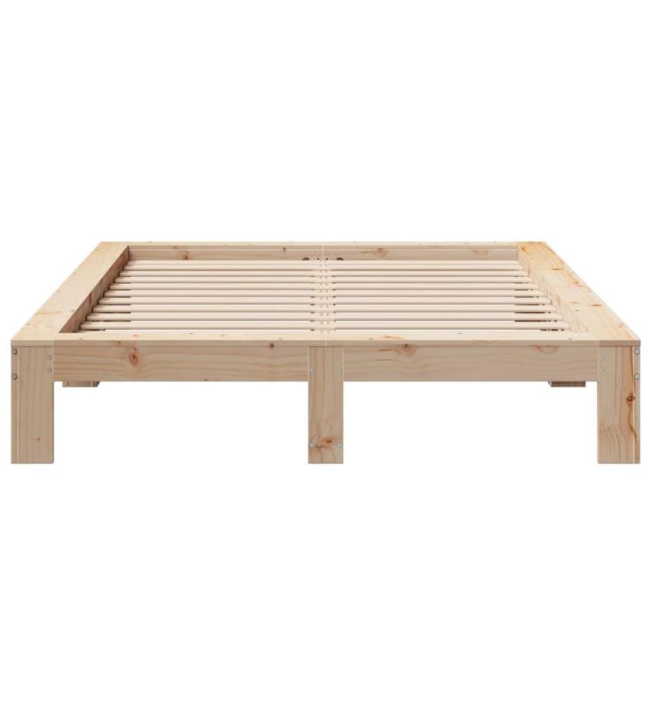 Cadre de lit sans matelas 135x190 cm bois de pin massif