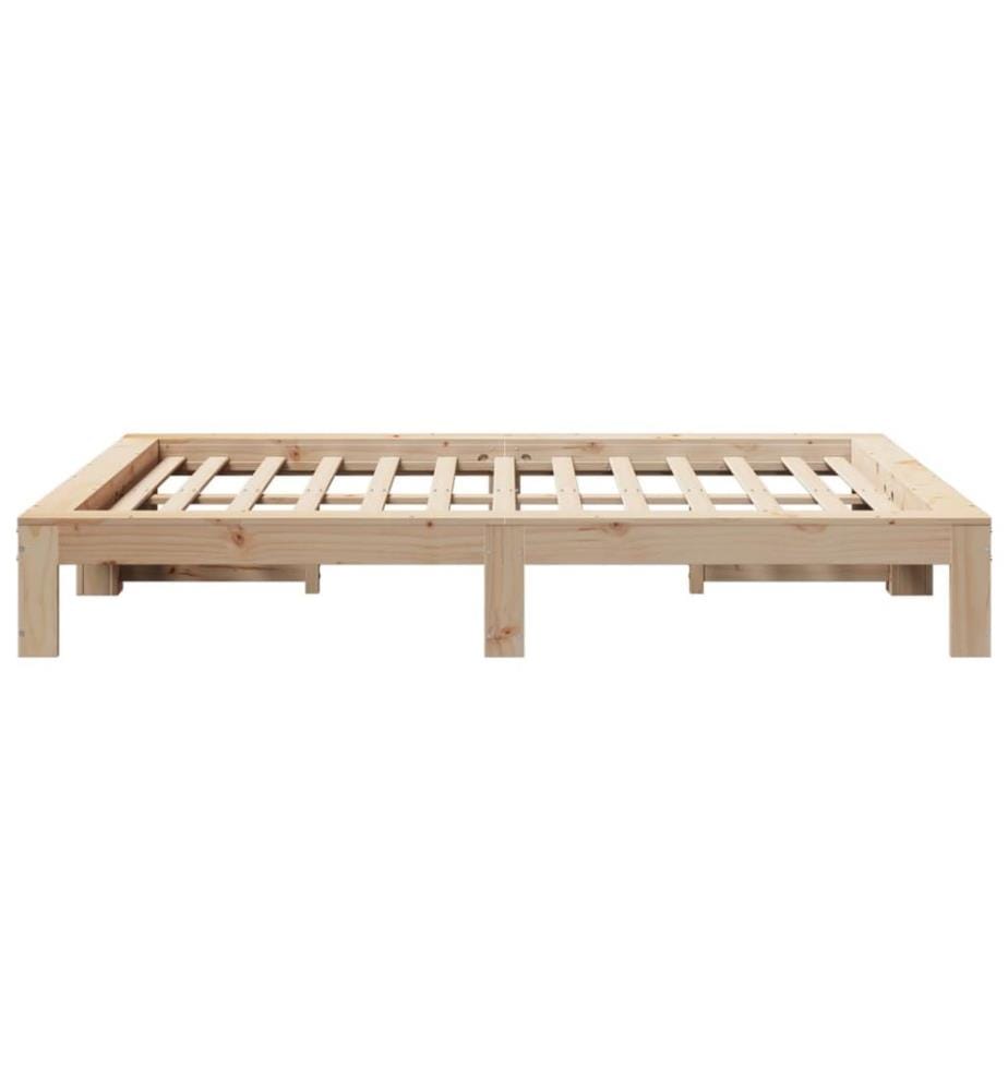Cadre de lit sans matelas 135x190 cm bois de pin massif