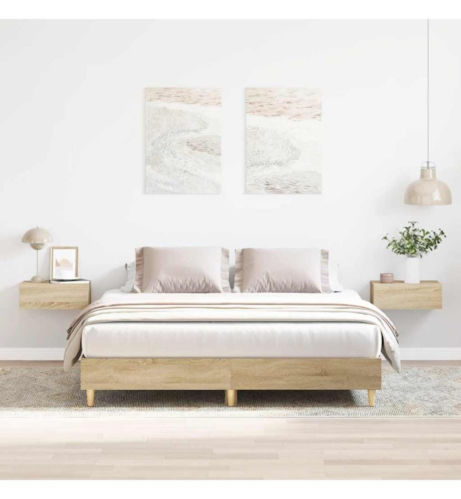 Bettgestell ohne Matratze Sonoma-Eiche 140x200 cm Holzwerkstoff