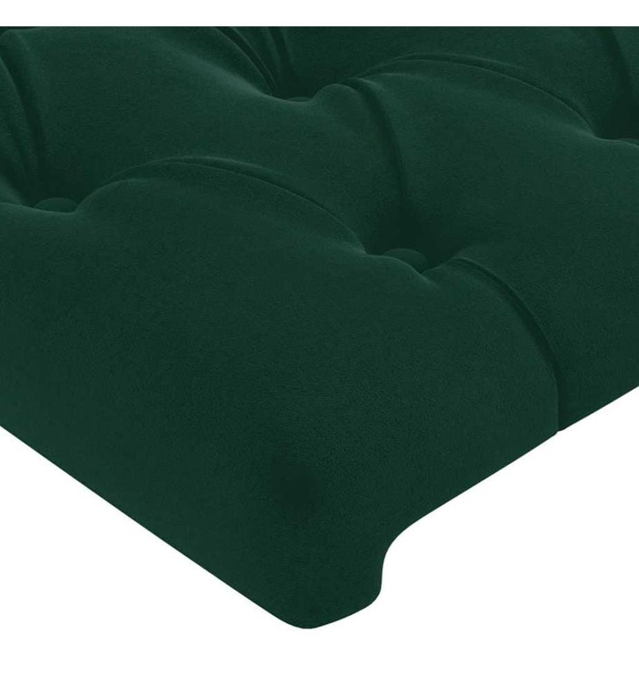 Têtes de lit 2 pcs Vert foncé 90x7x78/88 cm Velours