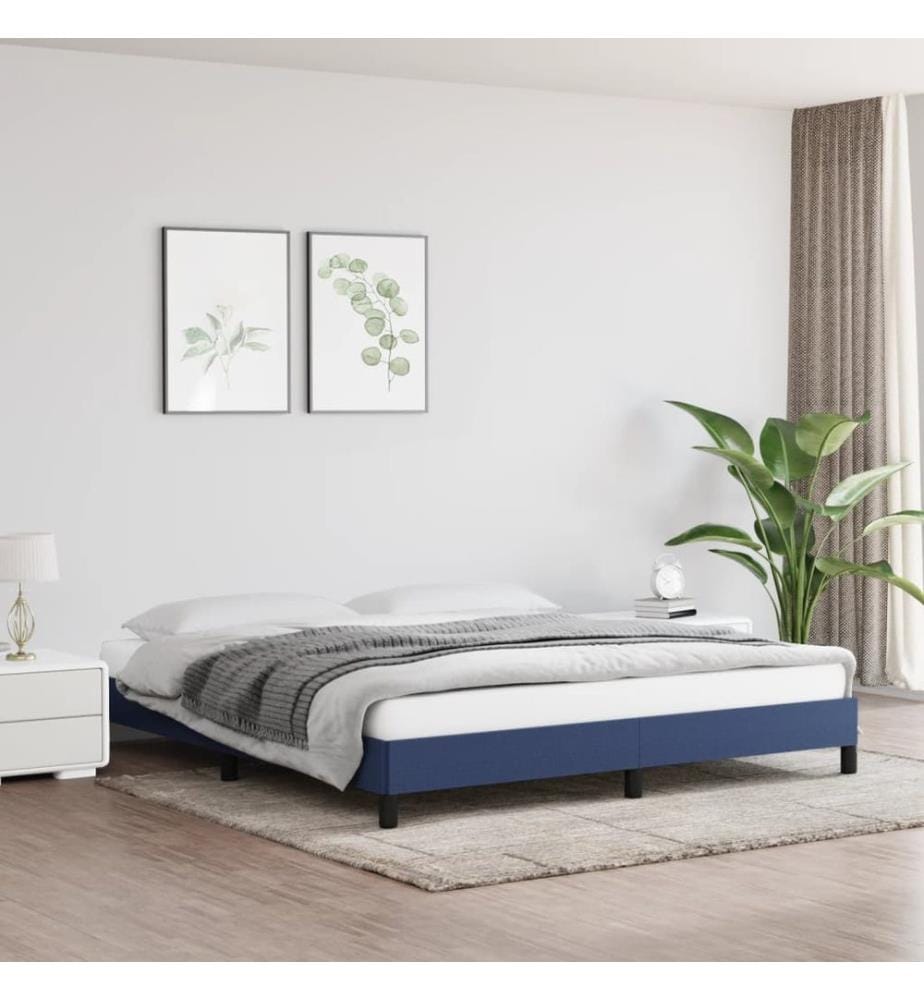 Bettgestell ohne Matratze Blau 160x200 cm Stoff