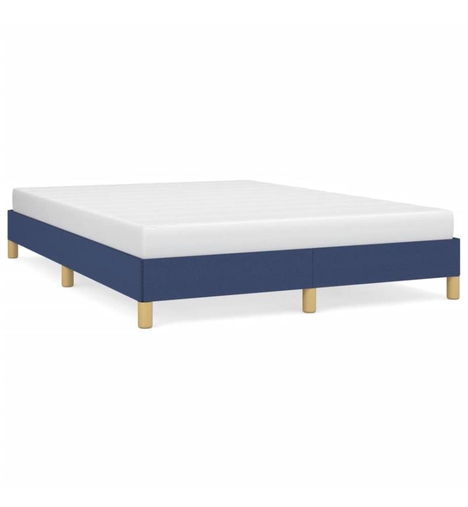 Cadre de lit sans matelas bleu 160x200 cm tissu