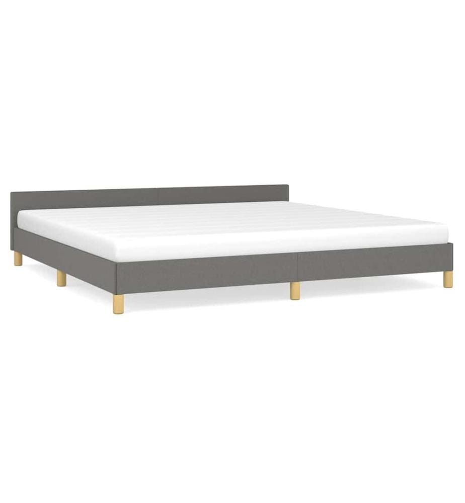Bettgestell ohne Matratze Dunkelgrau 200x200 cm Stoff