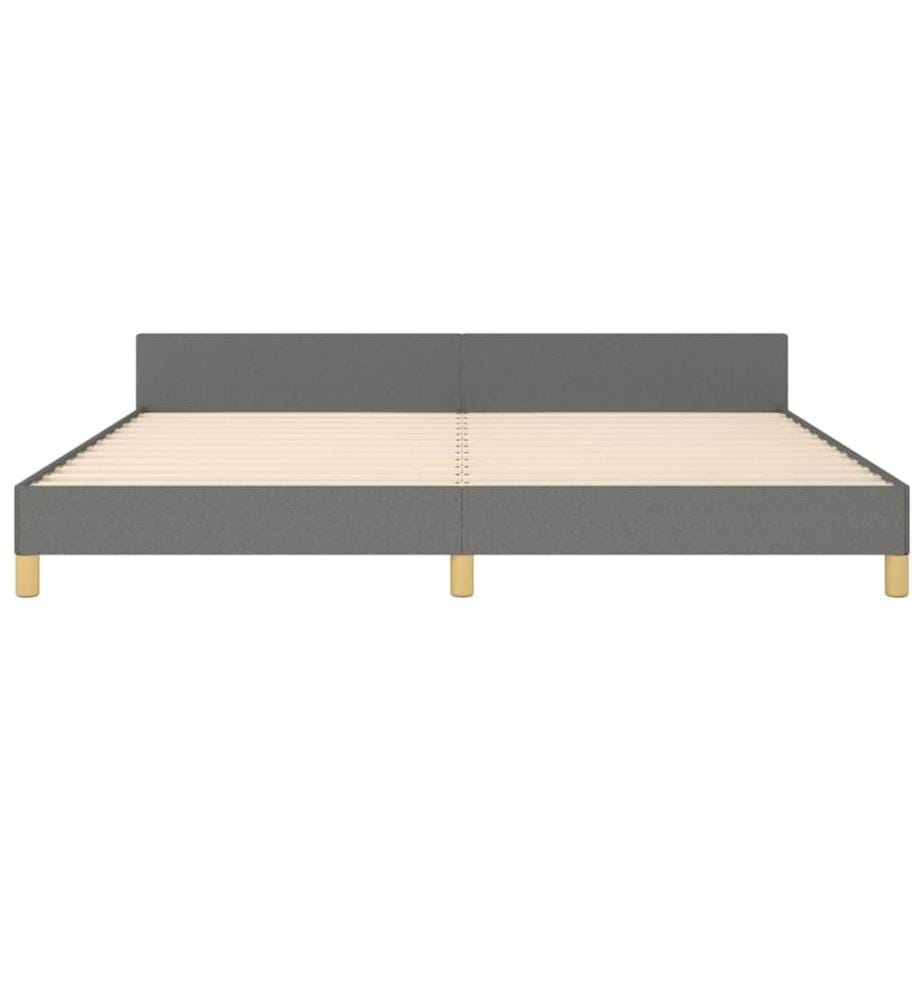 Bettgestell ohne Matratze Dunkelgrau 200x200 cm Stoff