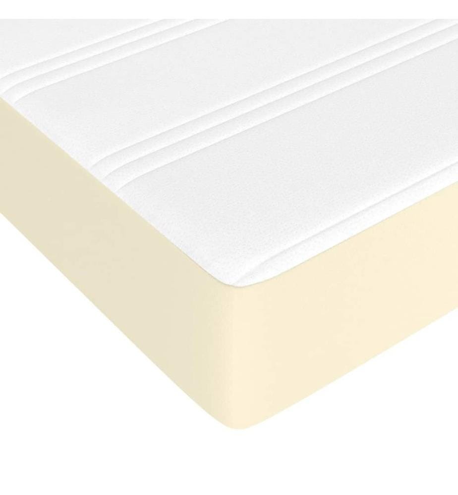 Taschenfederkernmatratze Mittel Creme 90x200x20 cm Kunstleder