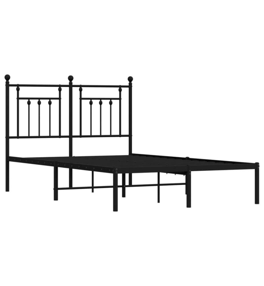 Bettgestell mit Kopfteil Metall Schwarz 120x200 cm