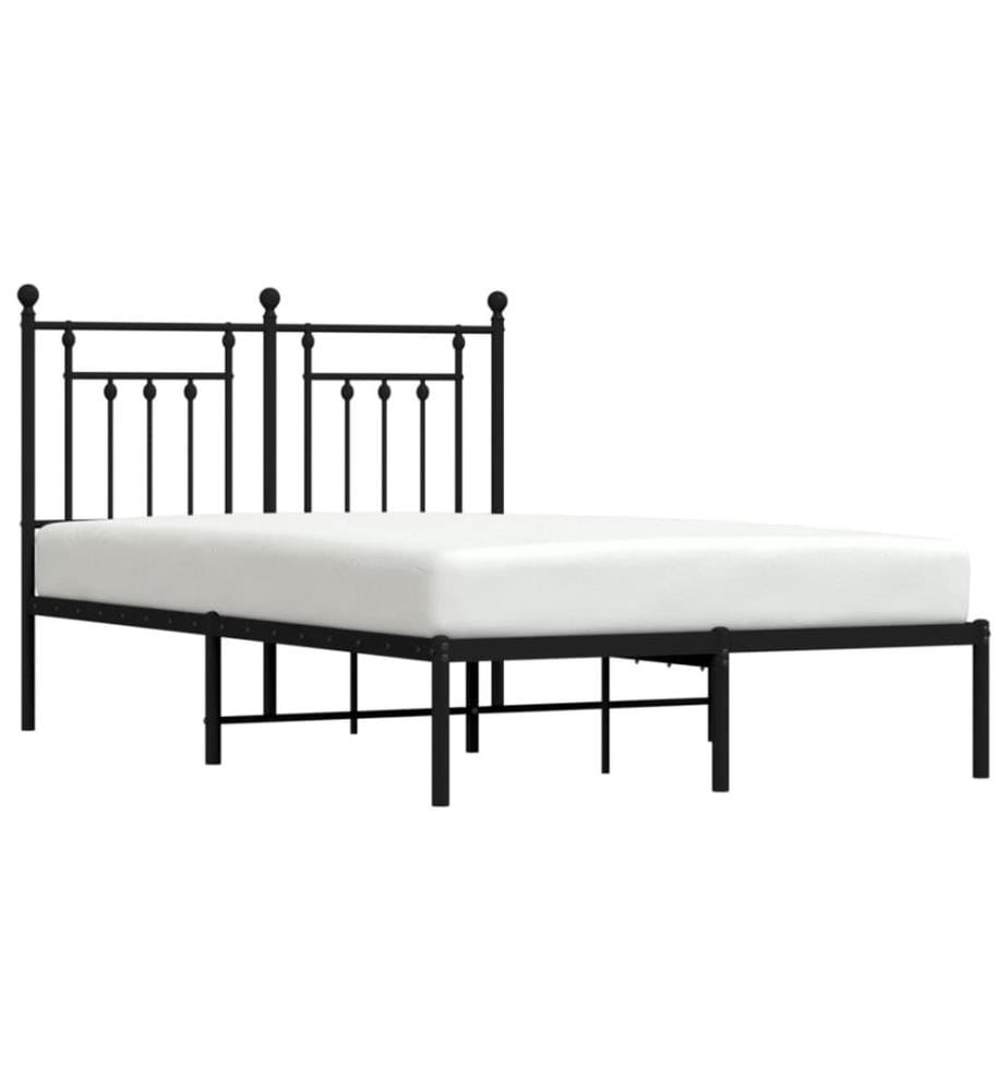 Bettgestell mit Kopfteil Metall Schwarz 120x200 cm