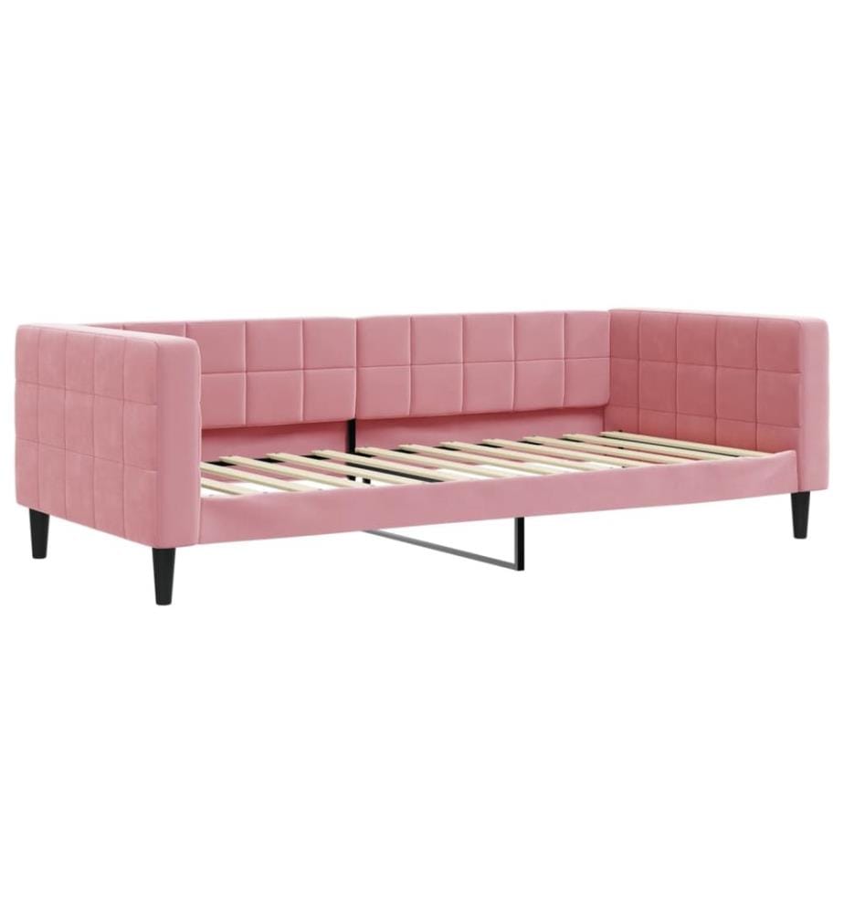 Lit de repos sans matelas rose 90x200 cm velours