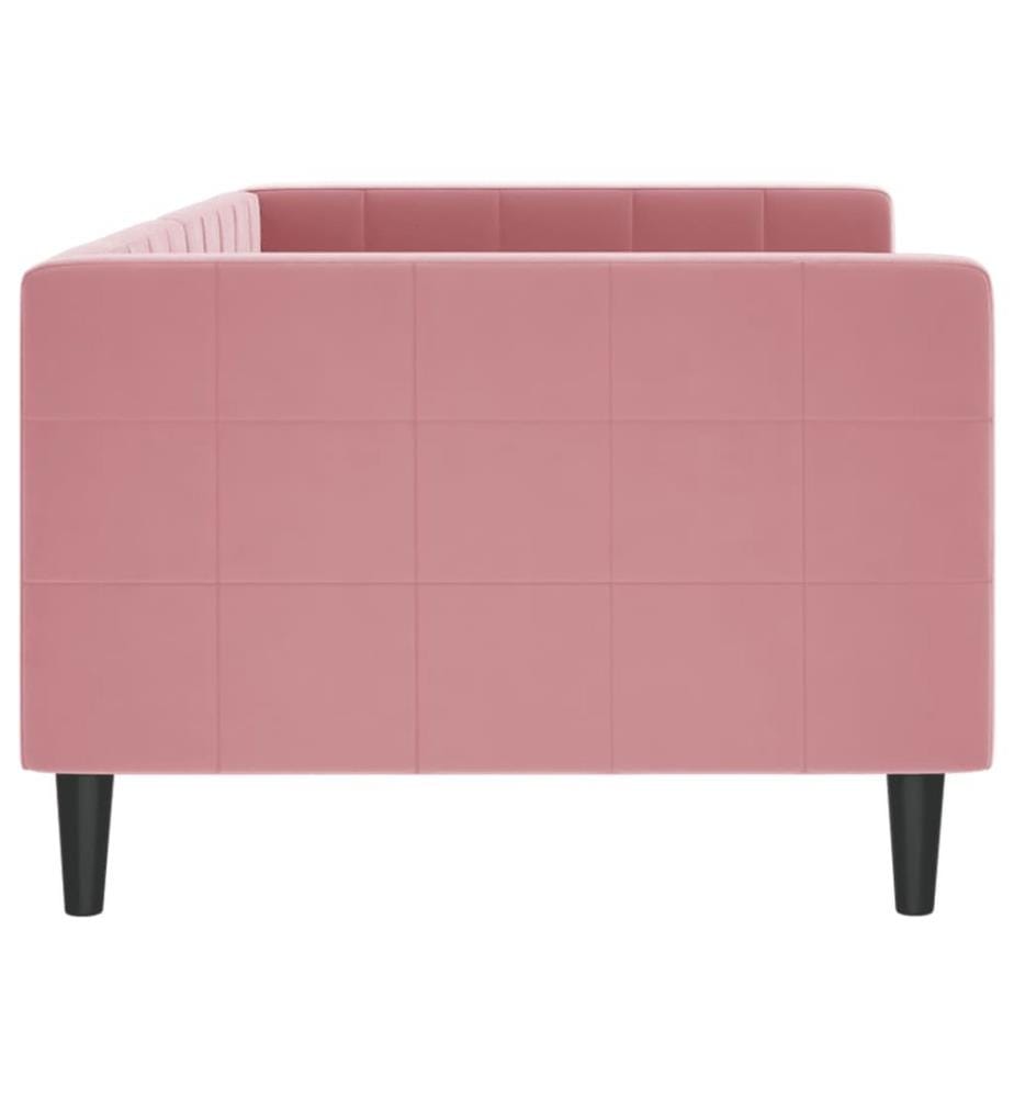 Lit de repos sans matelas rose 90x200 cm velours