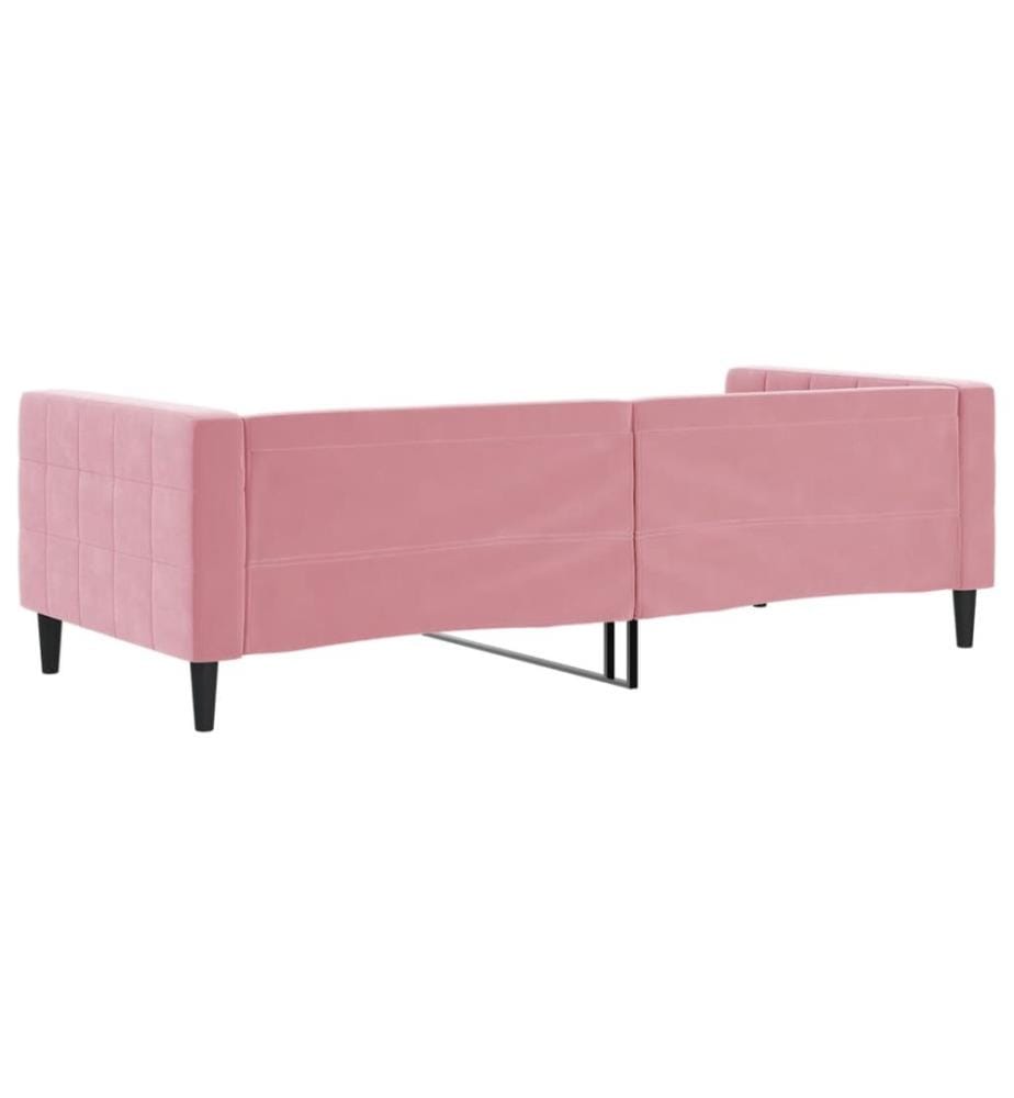 Lit de repos sans matelas rose 90x200 cm velours
