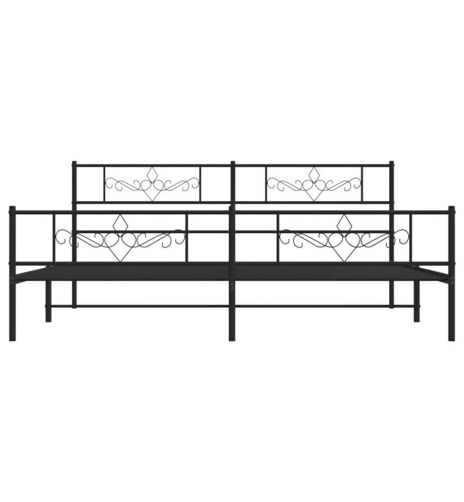 Metallbett ohne Matratze mit Fussteil Schwarz 180x200 cm