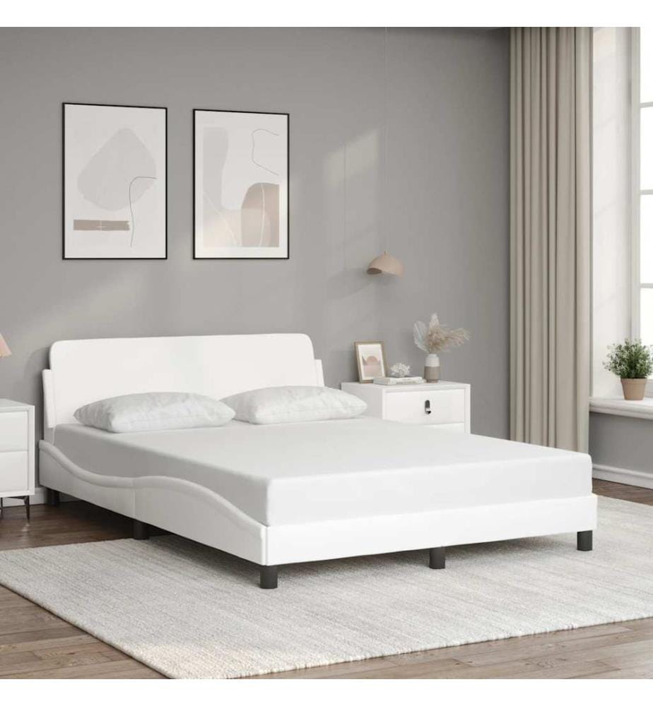Cadre de lit Dover blanc 120x200 cm similicuir