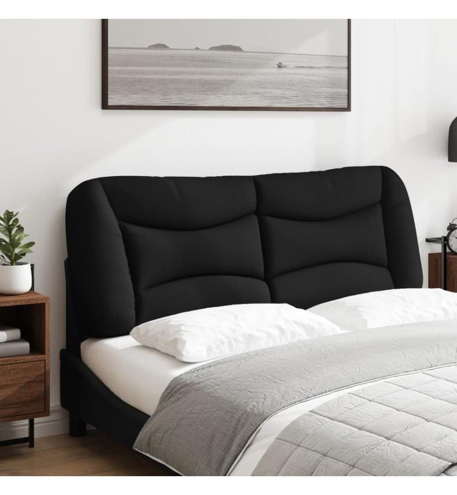 Coussin de tête de lit Hvar noir 140 cm tissu