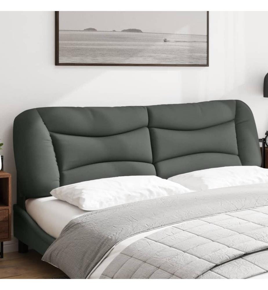 Coussin de tête de lit Hvar gris foncé 180 cm tissu