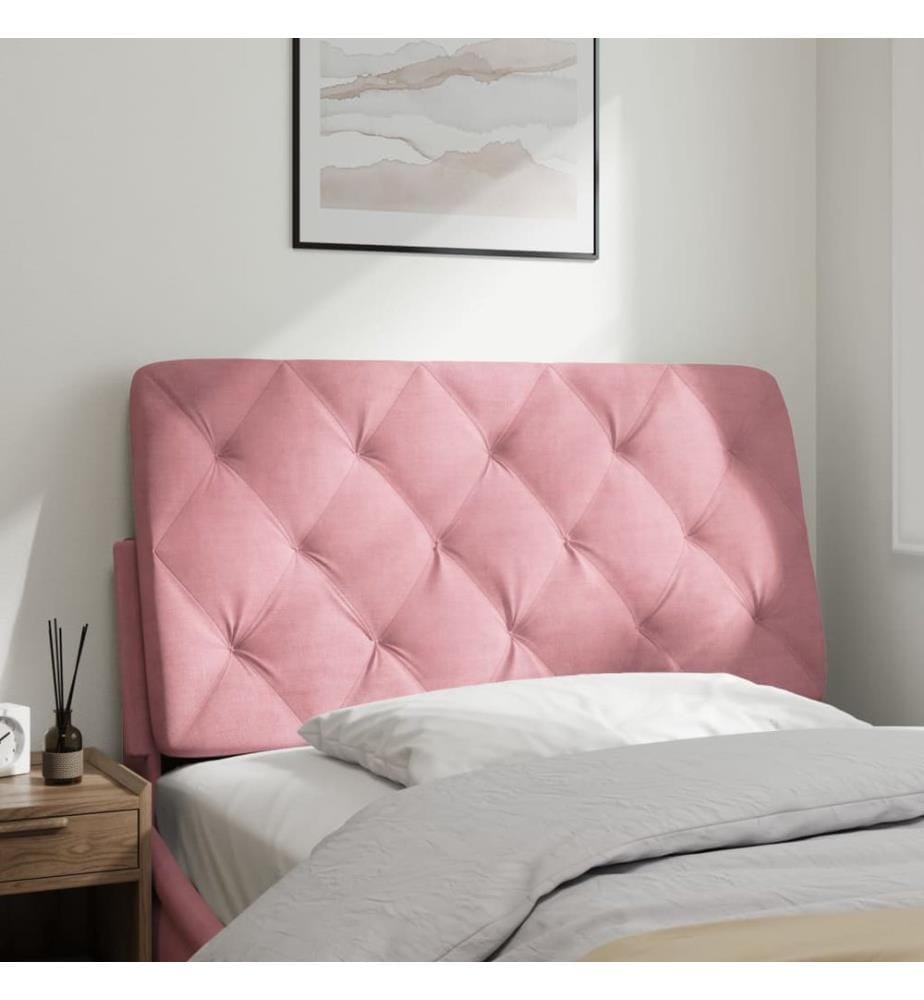 Coussin de tête de lit rose 100 cm velours