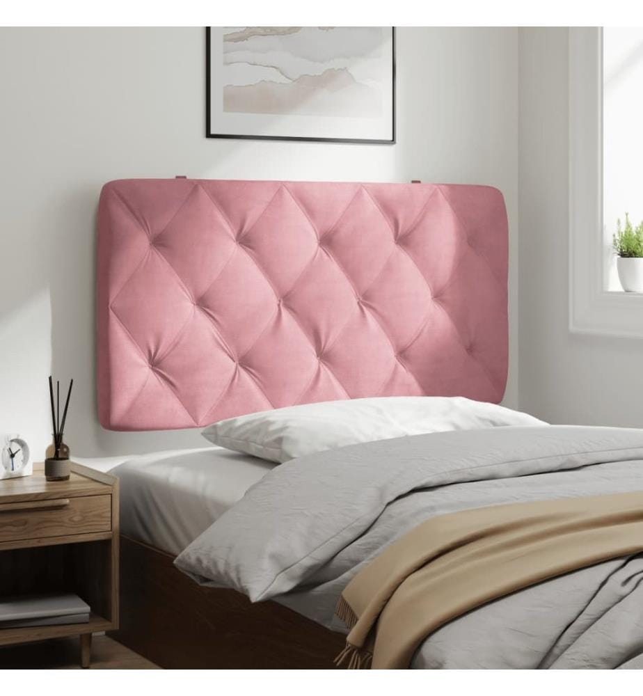Coussin de tête de lit rose 100 cm velours