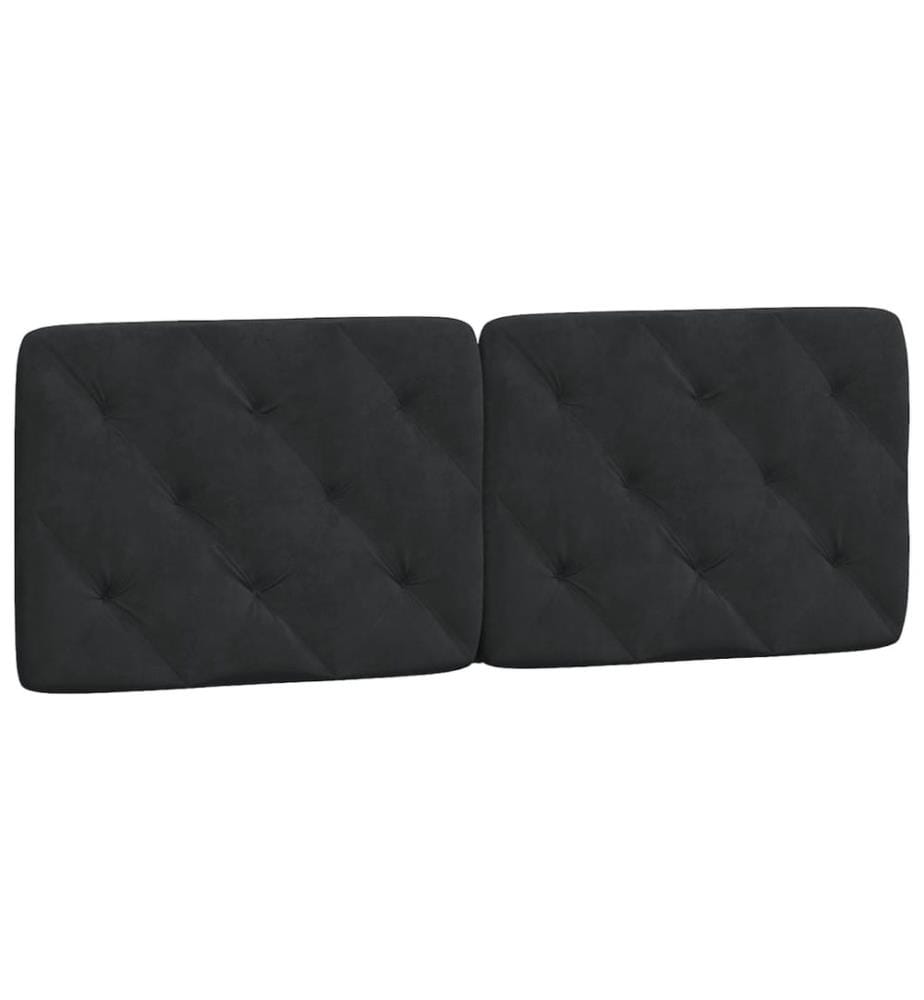 Coussin de tête de lit noir 120 cm velours