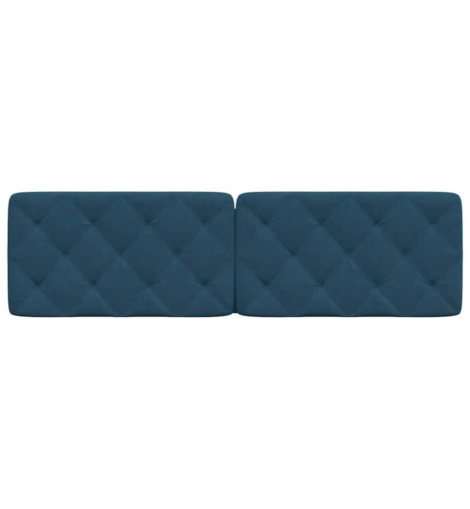 Coussin de tête de lit bleu 180 cm velours