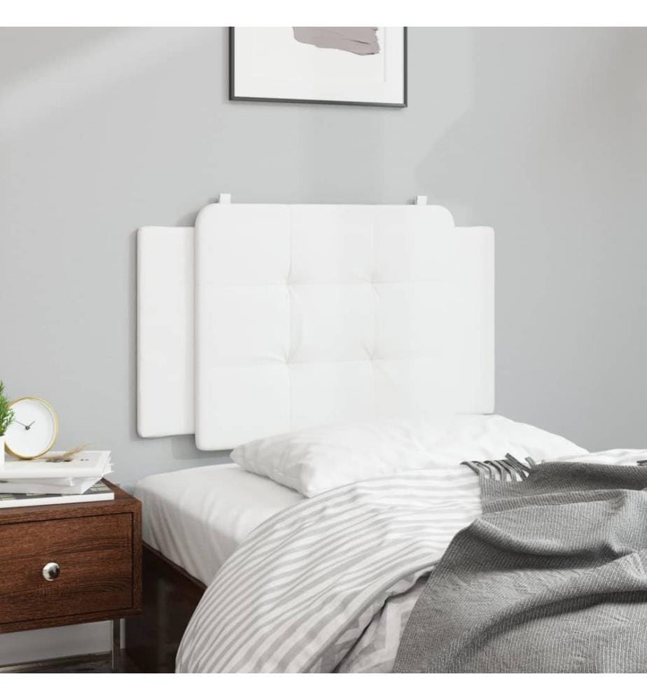 Coussin de tête de lit Zadar blanc 80 cm similicuir