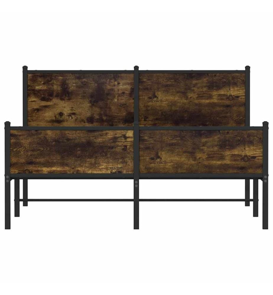 Metallbett ohne Matratze Räuchereiche 140x200 cm