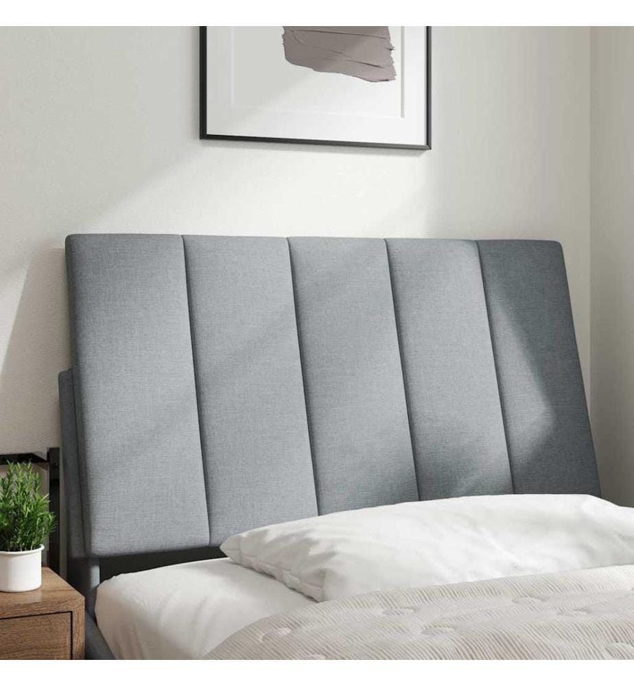 Coussin de tête de lit Hanko gris clair 90 cm tissu