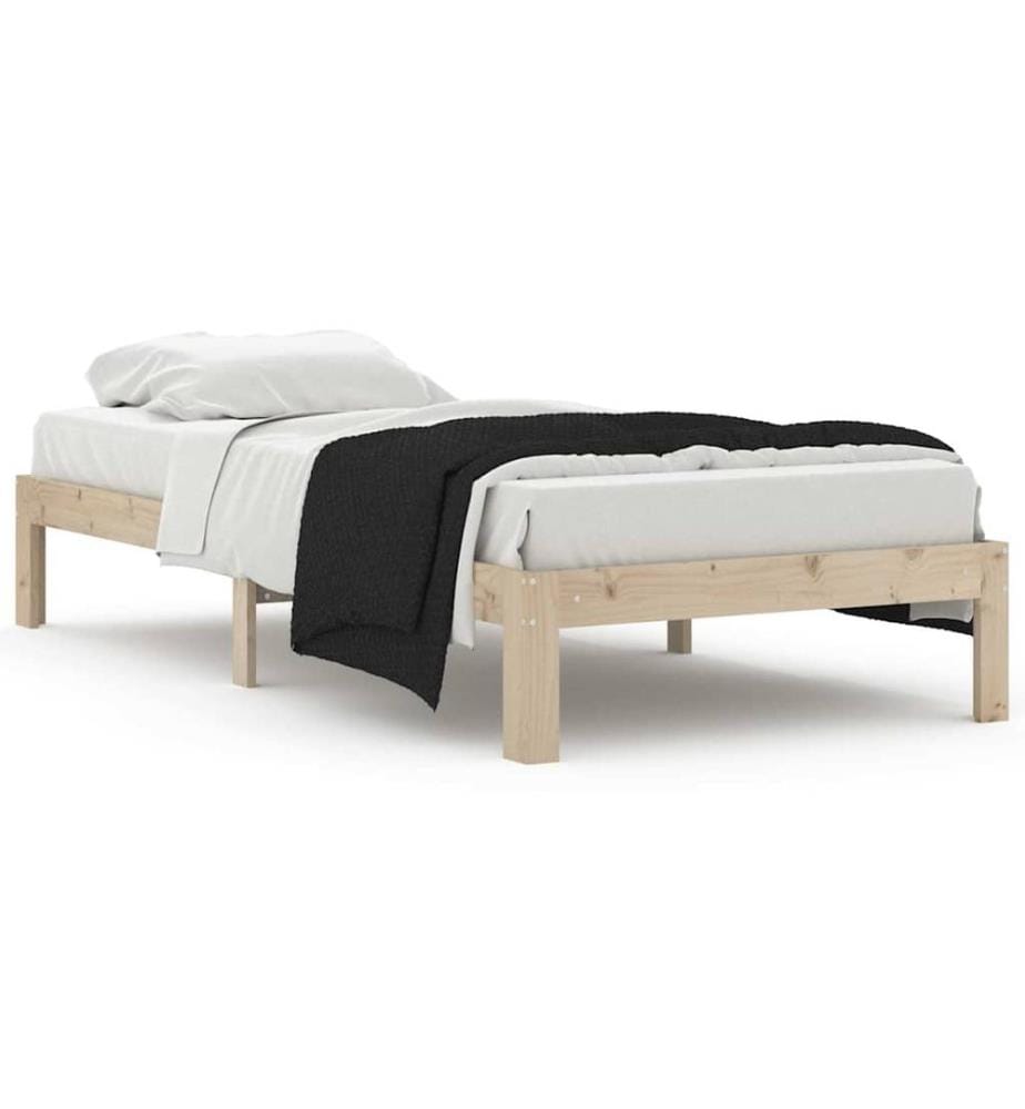 Cadre de lit sans matelas bois de pin massif 90x200 cm