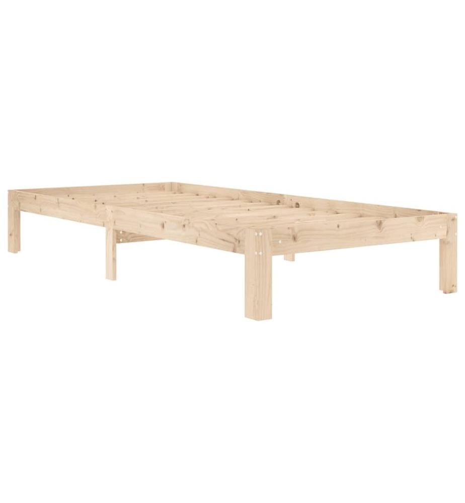 Cadre de lit sans matelas bois de pin massif 90x200 cm