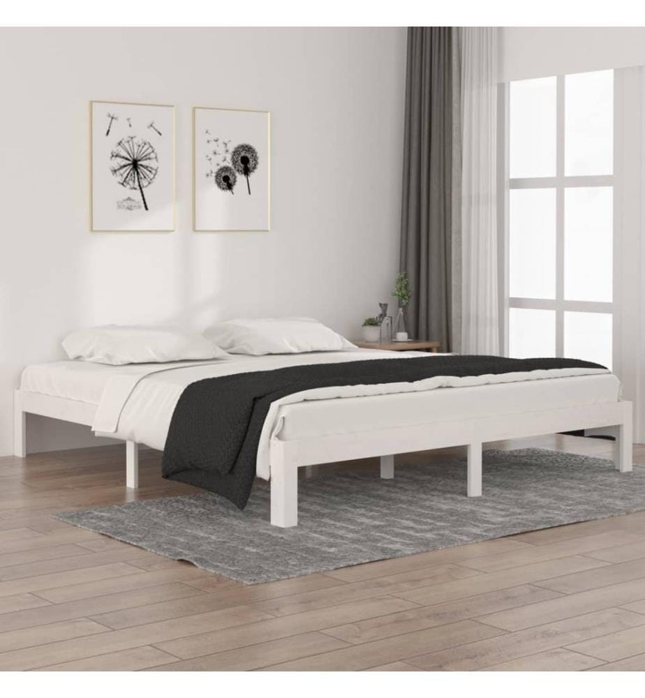 Cadre de lit sans matelas blanc 180x200 cm