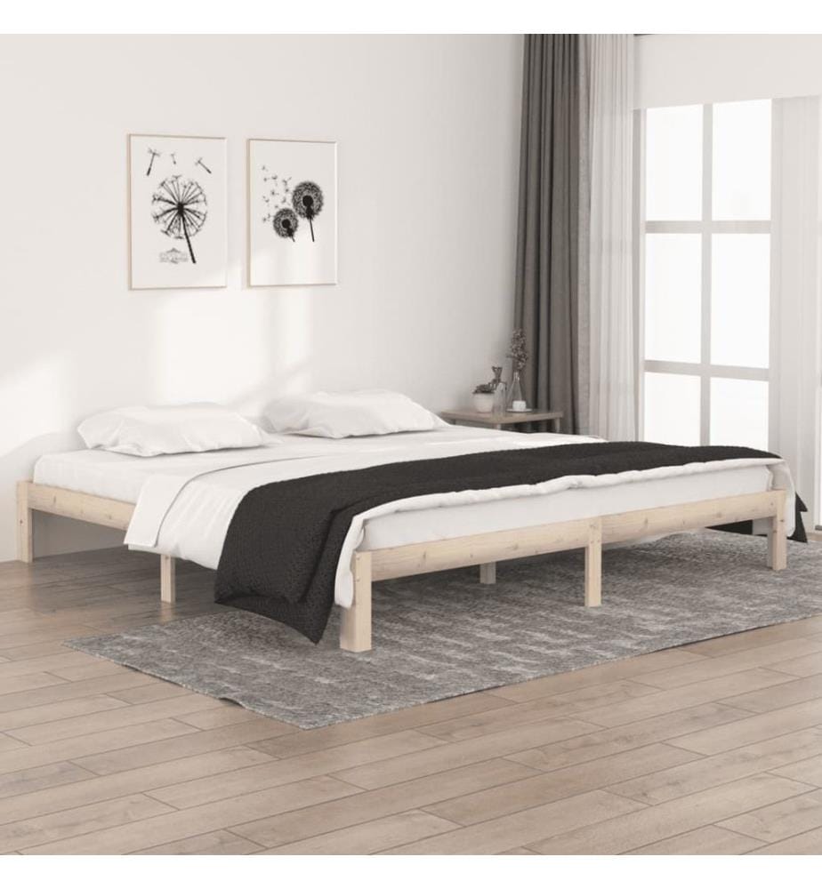 Cadre de lit sans matelas bois massif de pin 200x200 cm