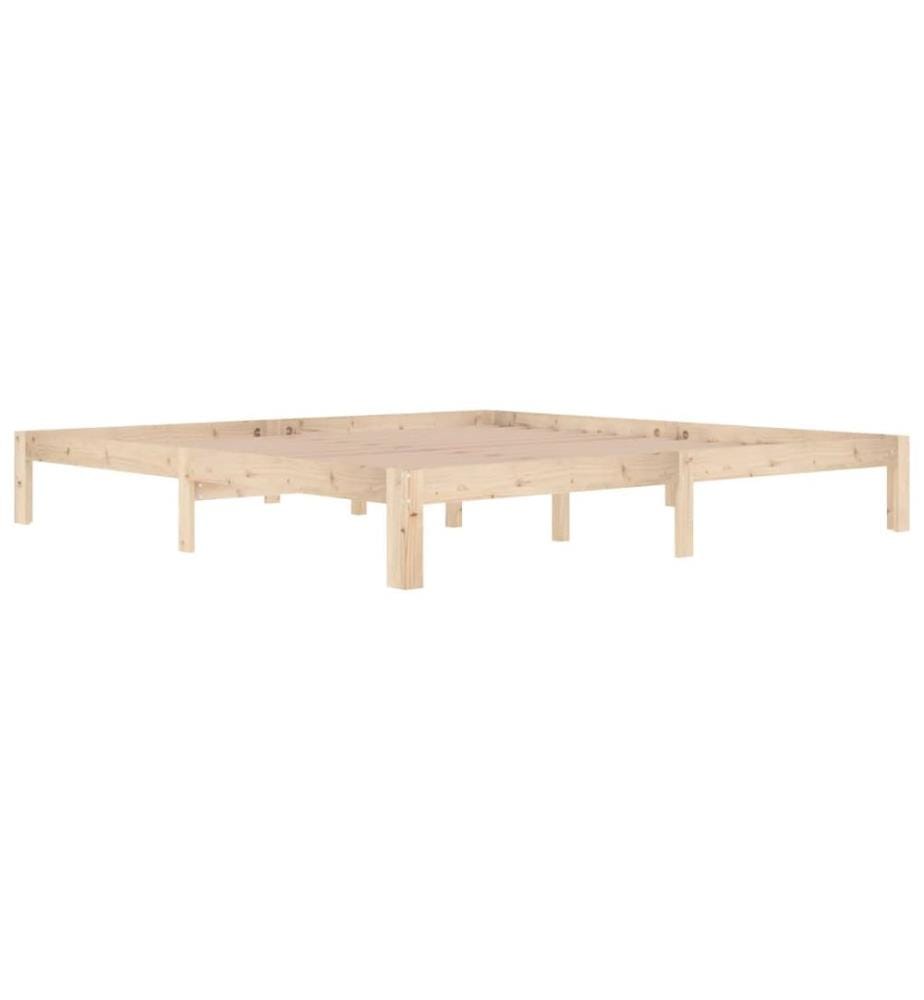 Cadre de lit sans matelas bois massif de pin 200x200 cm