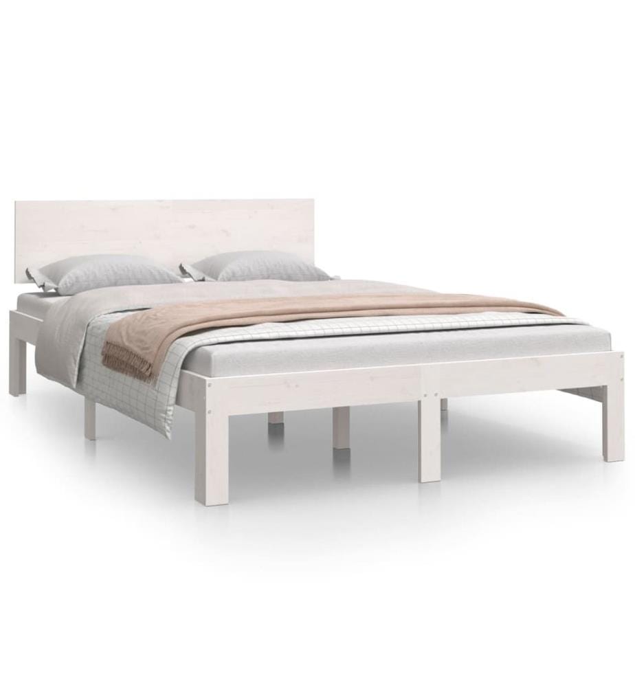 Cadre de lit sans matelas blanc 120x190 cm