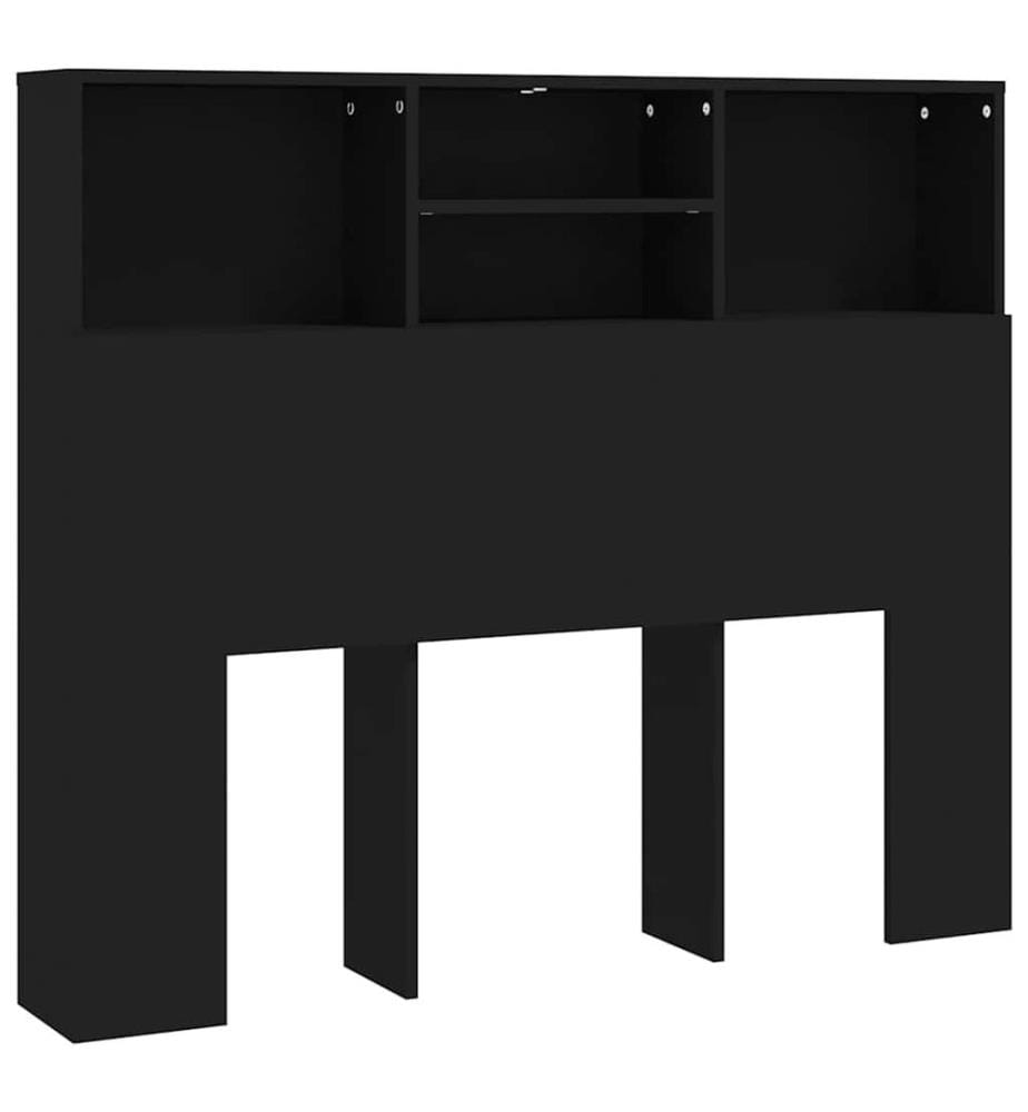 Bett-Kopfteil mit Ablagen Schwarz 120x19x103,5 cm