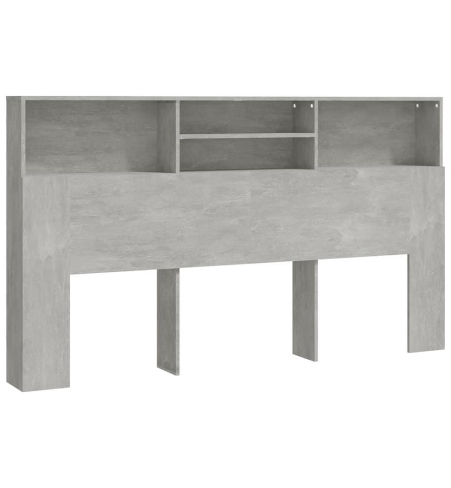 Bett-Kopfteil mit Ablagen Betongrau 180x19x103,5 cm
