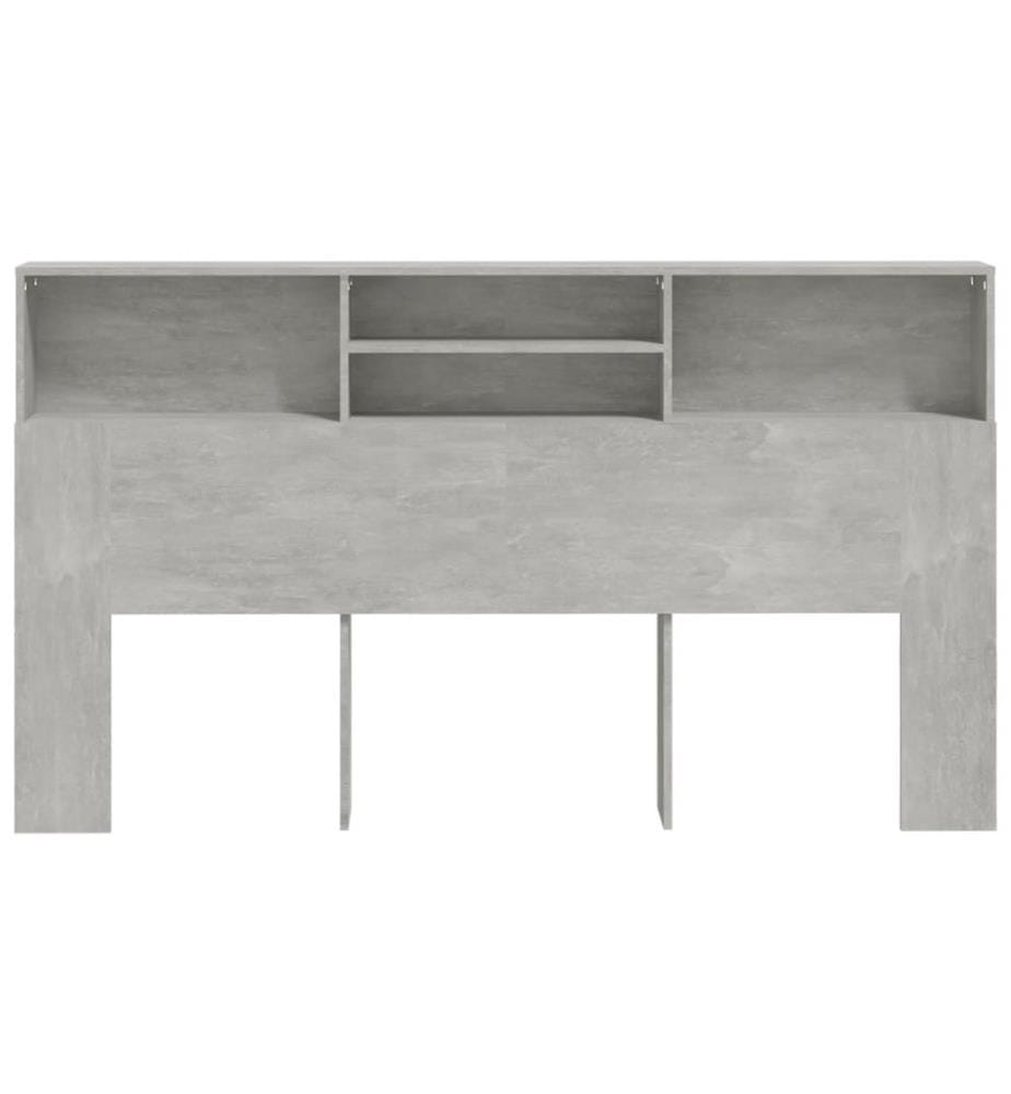 Bett-Kopfteil mit Ablagen Betongrau 180x19x103,5 cm