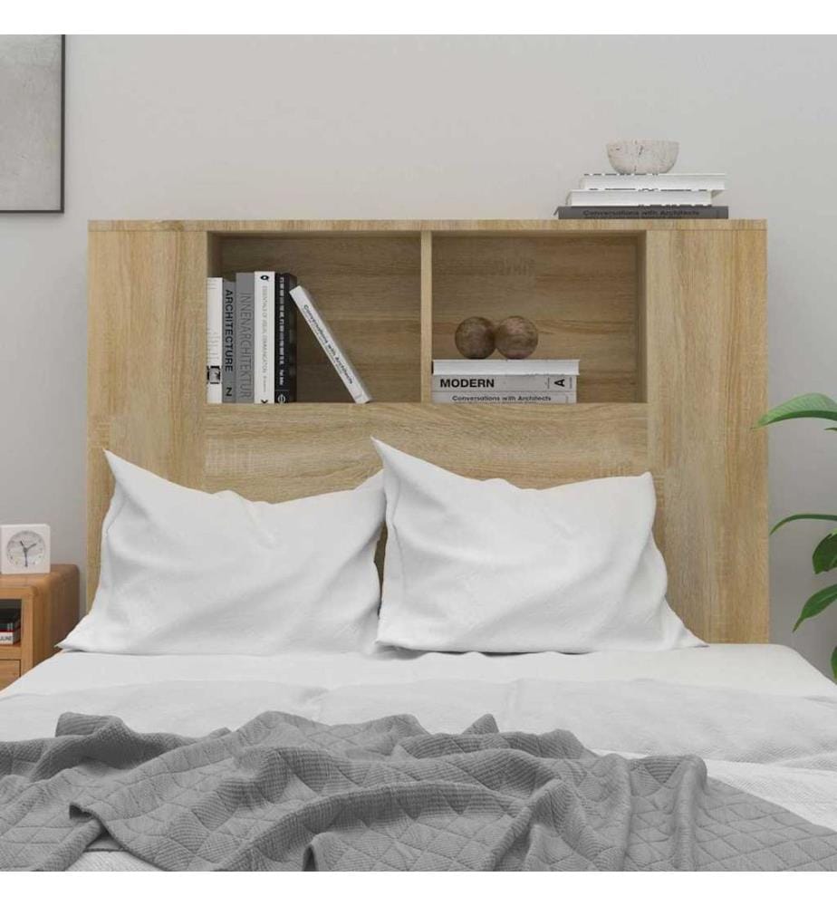 Kopfteil mit Ablagen Sonoma-Eiche 100x18,5x102,5 cm