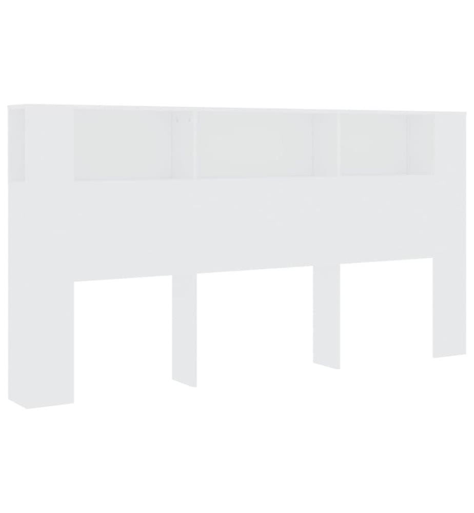 Kopfteil mit Ablagen Weiss 200x18,5x104,5 cm