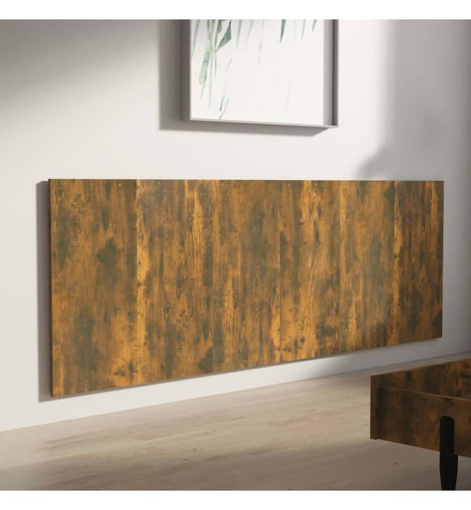 Tête de lit murale Chêne fumé 240x1,5x80 cm Bois d'ingénierie