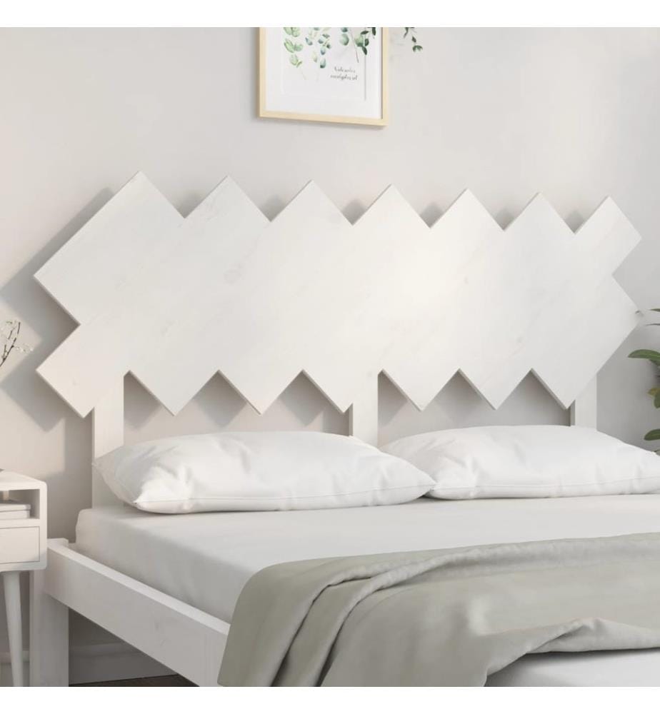Tête de lit Blanc 141x3x80,5 cm Bois massif de pin