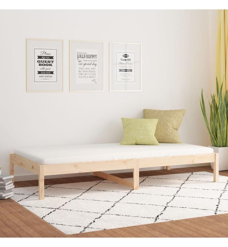 Lit de jour sans matelas 90x190 cm bois de pin massif