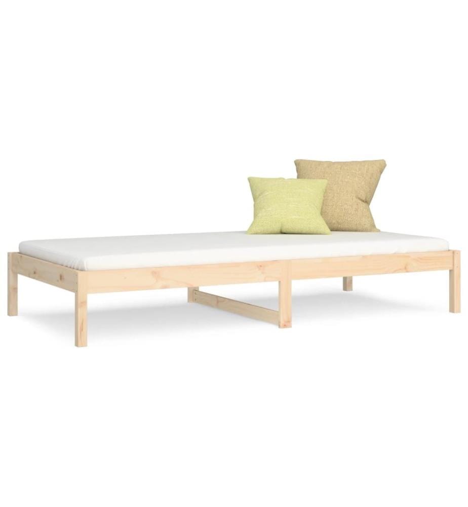 Lit de jour sans matelas 90x190 cm bois de pin massif