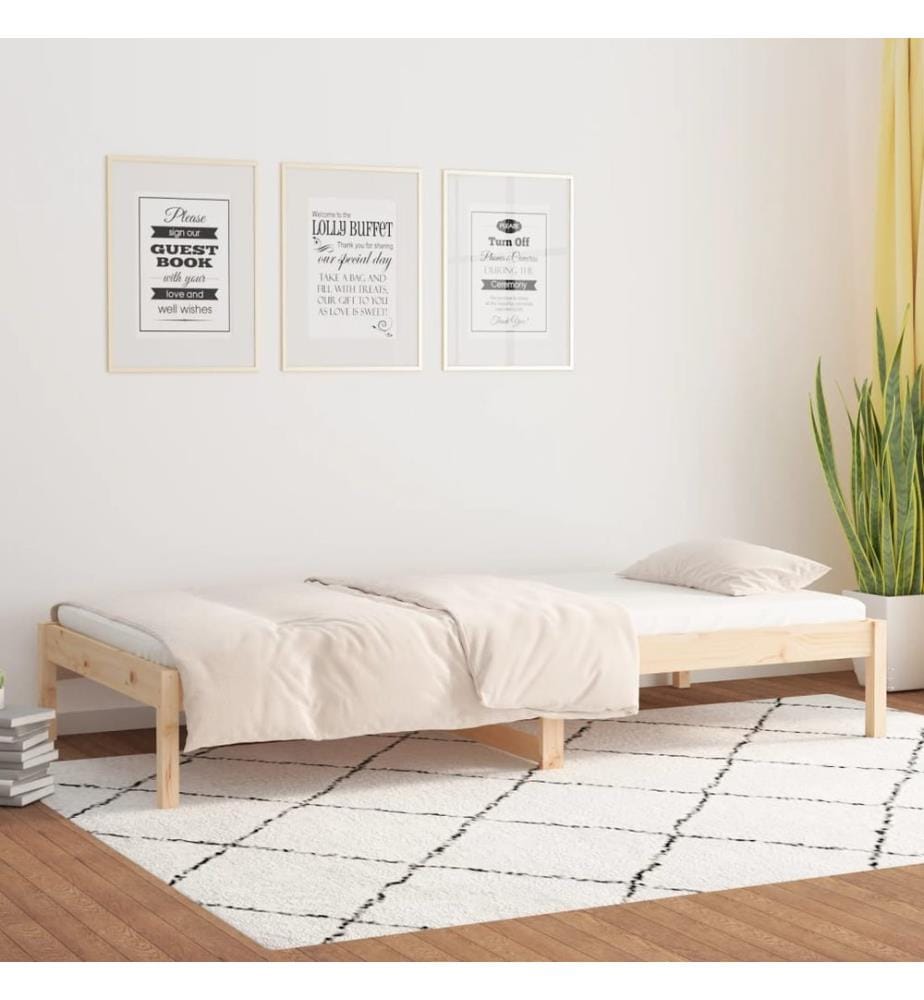Lit de jour sans matelas 90x190 cm bois de pin massif