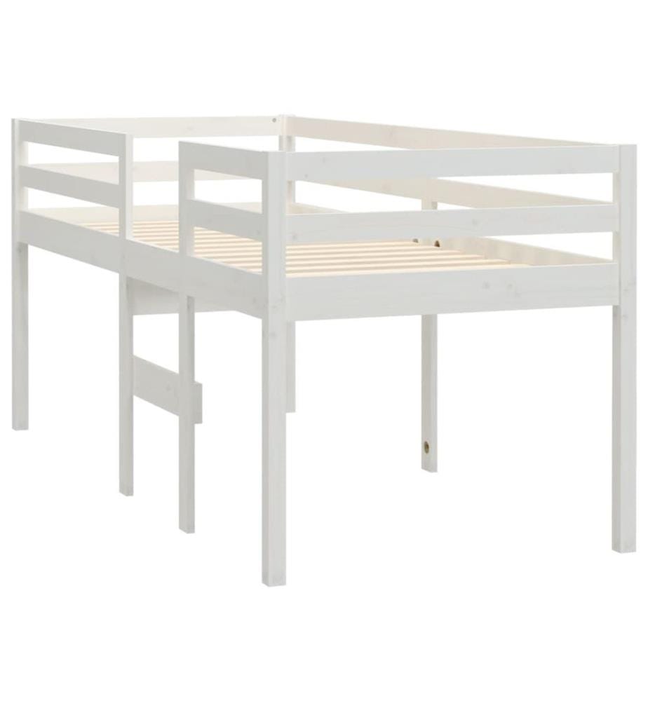 Hochbett Weiss 90x200 cm Massivholz Kiefer