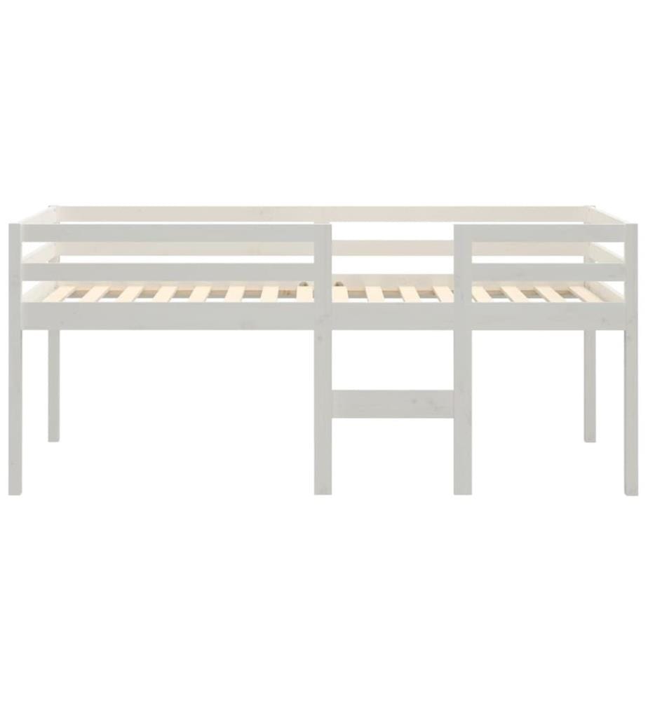 Hochbett Weiss 90x200 cm Massivholz Kiefer
