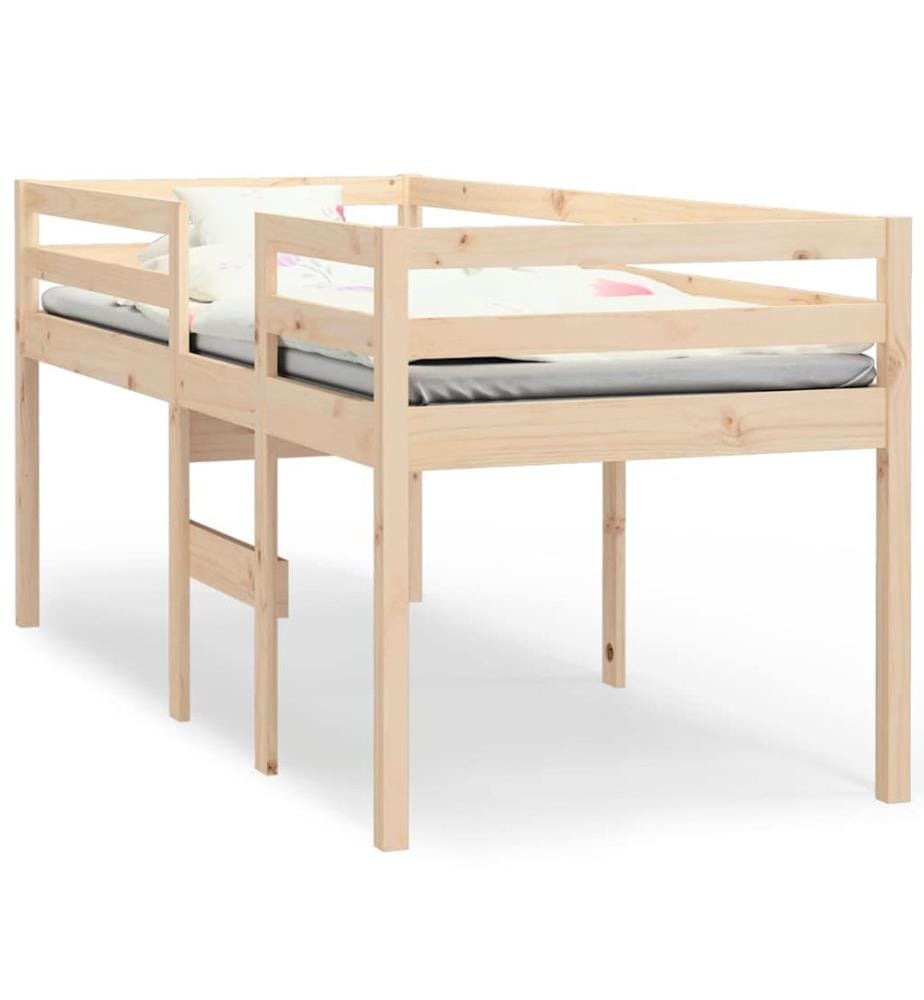Hochbett 75x190 cm Massivholz Kiefer